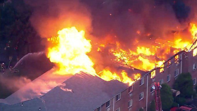 آتش سوزی مهیب در پنسیلوانیای آمریکا