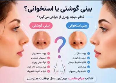 بینی گوشتی یا استخوانی؟ تفاوت ها، روش تشخیص و نتیجه جراحی در هر نوع بینی